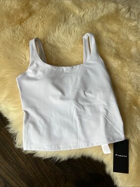 Fabletics Puleluxe Built-in Bra Classic White Size S